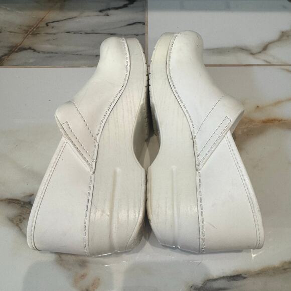 Dansko Professional White Leather Nursing Clogs Mules Slides Size 38 - Picture 6 of 9
